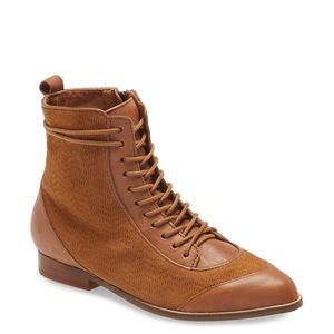NEW Kelsi Dagger Brooklyn Russet Sedona Leather Ankle Booties